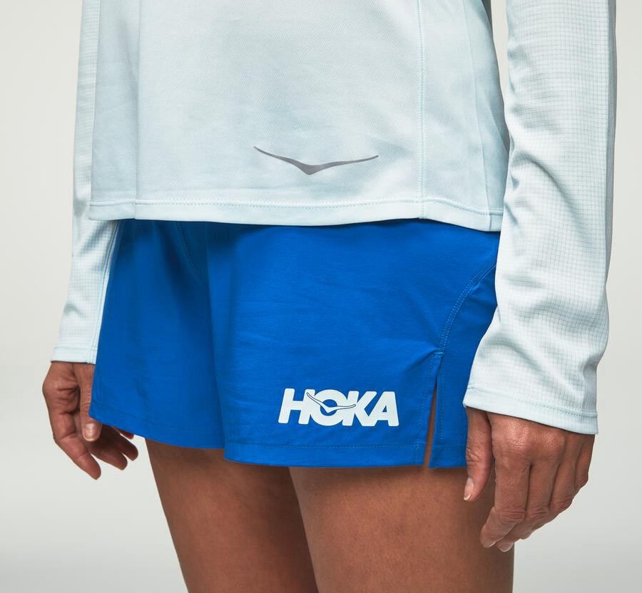 Hoka Australia One One Performance Long Sleeve - Womens Tops Blue - SCNER-0639